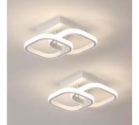 Comely Pack de 2 Plafones LED de Techo 24 W 2700 LM, 24 × 9.5 cm, Luz Natural 4500 K, Lámparas LED Cuadradas Blancas Modernas para Dormitorio, Pasillo y Cocina