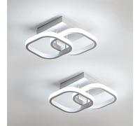 Comely Pack de 2 Plafones LED de Techo Modernos 24W - 2700 lm, Luz Fría 6500 K - Luz Blanca Fría, Compatible 110-230 V, Ideal para Cocina, Baño y Salón