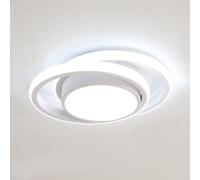 Comely Plafón LED Redondo 28 cm 32 W - Luz Fría 6500 K, 2350 lm - Silicona Suave, Diseño Doble Círculo - Perfecto para Baño, Cocina, Pasillo