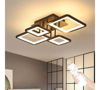 Comely Plafon Led techo Moderna Regulable, Lamparas de Techo Salon con Mando a Distancia, 54W Diseño Geométrico Lampara LED Techo Negra para Dormitorio Cocina Oficina
