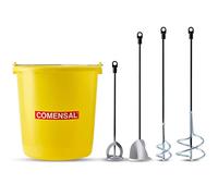 COMENSAL® Juego de Cestas Mezcladoras - 2x 60, 80, 100 mm - para Pinturas Barnices Adhesivos Líquidos Finos - Agitador de Mortero - Supercubeta 14l - Made in EU