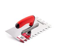 COMENSAL® Llana Dentada Inox - Llana Peine - para Colocación de Baldosas - Espátula Dentada - Mango Ergonomico - Made in EU - 12x12 mm