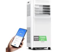 COMFEE Pingüino Aire Acondicionado Portátil 3 en 1 | 7000 BTU/1800 Frigorías Con App + Mando a Distancia | Climatizador y Deshumidificador | Bajo Consumo | Función Follow Me | Incluye kit de ventana