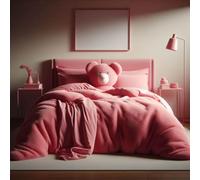 Comfort Collections - Juego de funda nórdica de forro polar tipo peluche, supersuave y cálida, con fundas de almohada. Tamaño King, aproximadamente 230 x 220 cm, rosa