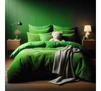 Comfort Collections - Juego de funda nórdica de forro polar tipo peluche, supersuave y cálida, con fundas de almohada. Tamaño Superking, lima