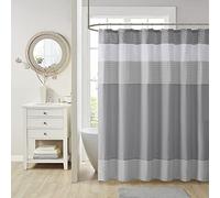 Comfort Spaces Windsor - Cortinas de baño de Tela de Microfibra con patrón de Volantes, Modernas, Elegantes, 72 x 72 Pulgadas, Color Gris