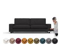 comfortly Funda para sofá cama Kivik de 3 plazas, funda de repuesto, funda resistente de 7 piezas, tela suave y duradera, lavable, fácil de limpiar y reemplazar (corona - negro)