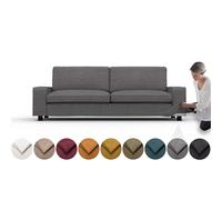 comfortly Funda para sofá cama Kivik de 3 plazas, funda de repuesto, funda resistente de 7 piezas, tela suave y duradera, lavable, fácil de limpiar y reemplazar (corona, gris oscuro)
