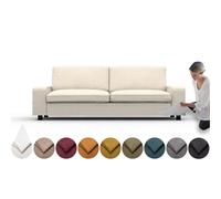 comfortly Funda para sofá cama Kivik de 3 plazas, funda de repuesto, funda resistente de 7 piezas, tela suave y duradera, lavable, fácil de limpiar y reemplazar (corona, marfil)