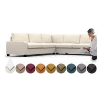 comfortly Funda para sofá esquinero Kivik 5 (3+2), funda de repuesto, funda resistente de 16 piezas, tela suave y duradera, lavable, fácil de limpiar y reemplazar (corona, marfil)