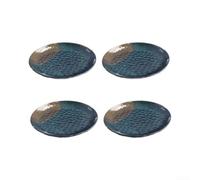 ComfyHarbor 4 platos redondos de melamina con textura martillada, platos planos resistentes a los golpes para servir platos fríos y barbacoa, juego de vajilla ligera para uso doméstico y restaurante