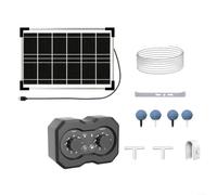 ComfyHarbor Aireador solar de estanque con temporizador, aire ajustable de 6 W para estanques de peces y acuarios, batería integrada de 2200 mAh para funcionamiento nocturno, kit de oxigenador