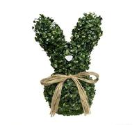 ComfyHarbor Árbol topiario artificial de conejo, planta de conejo de boj sintético, para decoraciones de Pascua, adorno de estante de mesa de oficina en casa, figura realista sin cesta, estatua de