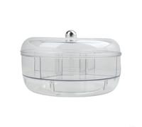 ComfyHarbor Bandeja giratoria para servir, con 5 compartimentos, para frutas, verduras, aperitivos, cubitos de hielo, diseño de doble capa que mantiene la comida fresca, plato transparente de fiesta