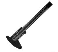 ComfyHarbor Calibrador vernier de plástico de 0 a 150 mm, herramienta de medición de doble escala para joyería, escuela y bricolaje antiguo, verde (negro)
