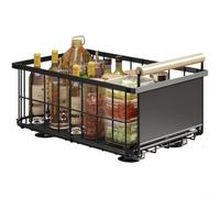 ComfyHarbor Cesta de almacenamiento plegable para debajo del fregadero, para armario de cocina, estante organizador de cajones, con riel deslizante suave, estante de hierro que ahorra espacio, para