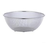 ComfyHarbor Cesta de drenaje de cocina de acero inoxidable de doble capa, cuenco colador de malla fina para arroz y bayas, colador de lavado de alimentos con base estable para preparación de ensaladas
