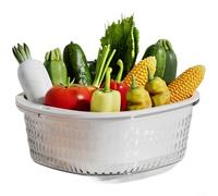 ComfyHarbor Cesta de drenaje de doble capa, con asas, colador multifuncional, para almacenamiento de frutas y verduras, malla de drenaje rápido, con diseño antirreflujo y cubierta a prueba de polvo