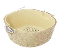 ComfyHarbor Cesta de drenaje de doble capa para frutas y verduras, colador de drenaje con bandeja de almacenamiento de agua, cuenco de lavado de frutas y colador con asas laterales para enjuagar