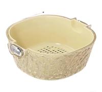 ComfyHarbor Cesta de drenaje de doble capa para frutas y verduras, colador de drenaje con bandeja de almacenamiento de agua, cuenco de lavado de frutas y colador con asas laterales para enjuagar