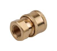 ComfyHarbor Conector adaptador de manguera de lavado a presión de liberación rápida de 1/4 pulgadas para rosca hembra de 1/4 pulgadas, ajuste dorado para acoplamiento de metal fácil de instalar