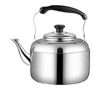 ComfyHarbor Hervidor silbante de acero inoxidable grueso, con mango resistente al calor, boquilla ancha, para llenar, compatible, con estufas de gas de inducción, plateado (28 cm)