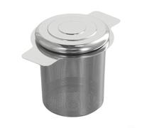 ComfyHarbor Infusor de té de acero inoxidable con tapa, cesta de filtro de doble mango para té de hojas sueltas, colador de caldo de sopa, tamiz de malla reutilizable para taza de tetera, utensilio de