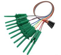ComfyHarbor Kit de línea de clip de gancho de 10 pines, prueba de sonda de agarre de cable de analizador lógico de alta eficiencia, para cable USB/General de componente Hobby, 20 cm todo el alambre de