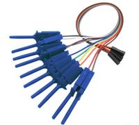 ComfyHarbor Kit de línea de clip de gancho de 10 pines, prueba de sonda de agarre de cable de analizador lógico de alta eficiencia, para cable USB/General de componente Hobby, 20 cm todo el alambre de