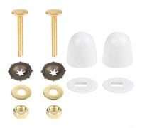 ComfyHarbor Kit de pernos de brida de inodoro, con pernos en T, tornillos de pie, junta y cubiertas decorativas, herrajes de latón resistentes al óxido, para una instalación segura de la base del