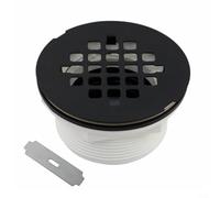 ComfyHarbor Manguera de drenaje de ducha con cubierta de malla de acero inoxidable, para bases de fibra de vidrio acrílicas, accesorio de tubería de PVC con arandela de goma, para fácil instalación