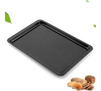 ComfyHarbor Molde rectangular para hornear galletas y pasteles de carbono, sin bandeja, para hornear, repostería y asado, resistente a los arañazos, fácil de limpiar (negro)