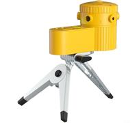 ComfyHarbor Nivel óptico giratorio con trípode, proyector 4 en 1 para líneas de punto/vertical/horizontal/cruzado/tierra, burbuja de doble eje con retroiluminación LED, ajustable (plata)