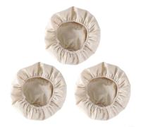 ComfyHarbor Paquete de 3 paños redondos de pan Banneton, cubiertas de cesta de lino natural de 9 pulgadas, para levantamiento de masa madre, paños reutilizables y lavables a prueba de masa, para