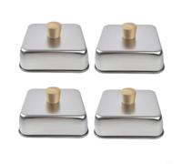 ComfyHarbor Paquete de 4 tapas cuadradas de acero inoxidable para prensa de | 21/26cm Steak Smasher Covers para barbacoa asado sándwich, para fácil limpieza utensilios de cocina conjunto de herramientas