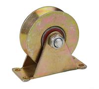 ComfyHarbor Polea de cable de acero con rodamientos de bolas duales, rueda de pista de ranura en V para cuerdas de 1 a 8 mm, polea de elevación resistente para cabrestantes puertas correderas