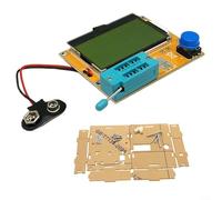 ComfyHarbor Probador de transistor digital para LCR-T4, medidor de diodo de diodo de capacitancia de resistencia ESR con apagado automático y pantalla LCD de retroiluminación en carcasa protectora (B)