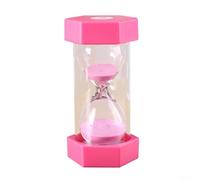 ComfyHarbor Reloj de arena de 5 minutos, arena, temporizador, irrompible, diseño hexagonal de plástico y vidrio, reloj decorativo colorido, para estudio de niños, cocina, escritorio de oficina y hogar