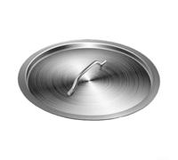 ComfyHarbor Tapa de acero inoxidable 304 con mango resistente al calor, cubierta redonda para cubo de sopa para cocina, óxido para prueba de óxido y tapa de sellado apta para lavavajillas, plata (20