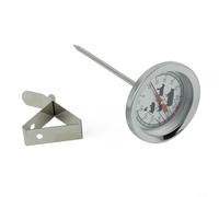 ComfyHarbor Termómetro analógico de carne para barbacoa y horno, indicador de temperatura de alimentos de acero inoxidable con niveles de cocción, sonda resistente al calor para cocinar a baja