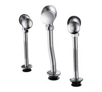 ComfyHarbor Válvula de descarga manual de cobre plateado para orinario, accesorio de baño resistente con flujo de agua eficiente, mecanismo de empuje simple para baños domésticos y públicos (mediana)