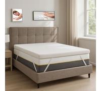 ComfyLine - Topper matrimonial 160x190 Corrector de espuma viscoelástica 5,5 cm elaboración de 7 zonas para colchón - Funda de algodón transpirable con esquinas - Made in Italy