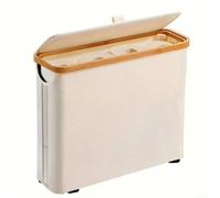 Comgooldool - Cesta de papel higiénico con gran capacidad, organizador de almacenamiento plegable de tela Oxford para baño, con capacidad para 12 rollos, montaje para decoración, beige (beige)