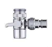 Comgooldool Divisor de grifo de latón 1 en 2 salidas con parada automática de agua, macho G1/2 a adaptador de rosca interna de 22 mm y 24 mm, para lavadora y fregadero en el baño (distribuidor +
