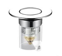 Comgooldool Tapón de drenaje para fregadero con colador de pelo antiobstrucción y válvula de prevención de desbordamiento, lavabo de latón - Enchufe para fregaderos y duchas de baño de 34 mm a 40 mm