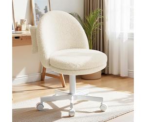 COMHOMA Homeoffice Silla de Maquillaje, Silla de Escritorio sin reposabrazos, Silla giratoria con Respaldo Respaldo, cómoda Silla de Oficina con Ruedas, Silla de Oficina Ajustable en Altura, Silla de