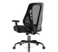 COMHOMA Silla de Oficina ergonómica con reposabrazos Ajustables, Malla Transpirable, Respaldo en Forma de V, función basculante, Asiento de Espuma de Alta Densidad, Color Negro