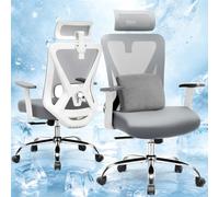 COMHOMA Silla de Oficina ergonómica [Ganador de la Prueba], Silla de Escritorio con reposacabezas 3D y Soporte Lumbar 3D, reposabrazos Ajustables, Silla de Oficina con función basculante e inclinable