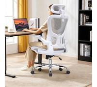 COMHOMA Silla de Oficina, Silla de Escritorio, Silla ergonómica de Malla de Doble Capa, Transpirable, Apoyo Lumbar adaptativo, reposacabezas Ajustable, para Oficina en casa, Silla giratoria de 150 kg