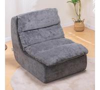 COMHOMA: Sillón reclinable, sillón para televisión, sillón de descanso con asiento profundo, sofá individual, chaise longue de espuma, sin necesidad de montaje, color gris